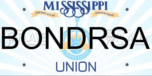 BONDRSA Mississippi License Plate
