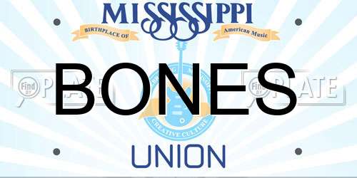 BONES Mississippi License Plate