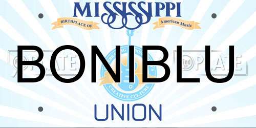 BONIBLU Mississippi License Plate