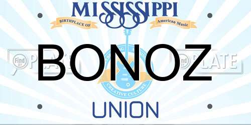 BONOZ Mississippi License Plate