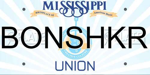 BONSHKR Mississippi License Plate