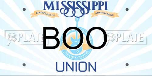 BOO Mississippi License Plate