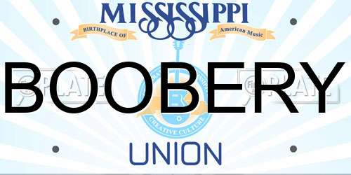 BOOBERY Mississippi License Plate