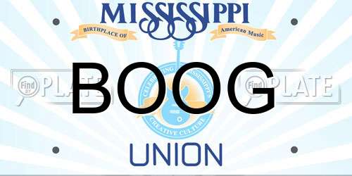BOOG Mississippi License Plate