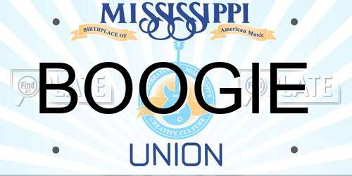 BOOGIE Mississippi License Plate