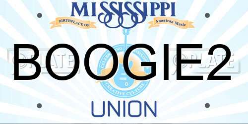 BOOGIE2 Mississippi License Plate