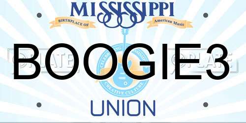 BOOGIE3 Mississippi License Plate