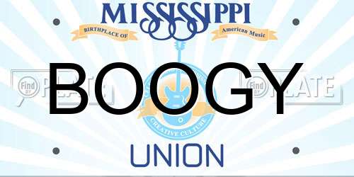 BOOGY Mississippi License Plate