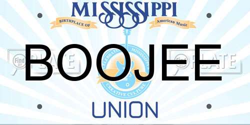 BOOJEE Mississippi License Plate