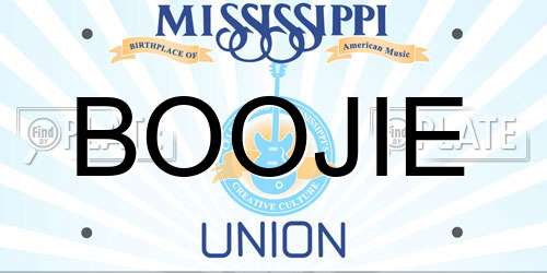 BOOJIE Mississippi License Plate