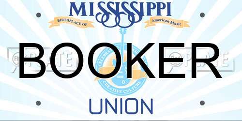 BOOKER Mississippi License Plate