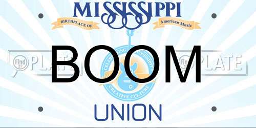 BOOM Mississippi License Plate