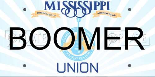 BOOMER Mississippi License Plate