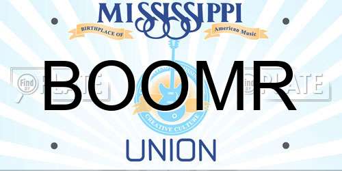 BOOMR Mississippi License Plate