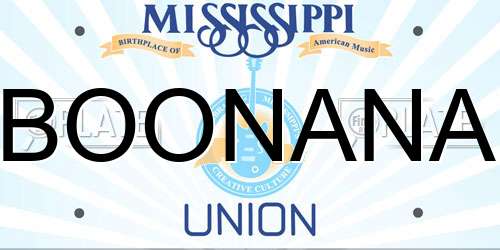 BOONANA Mississippi License Plate
