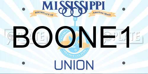 BOONE1 Mississippi License Plate