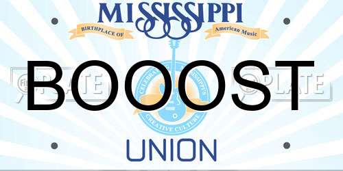 BOOOST Mississippi License Plate