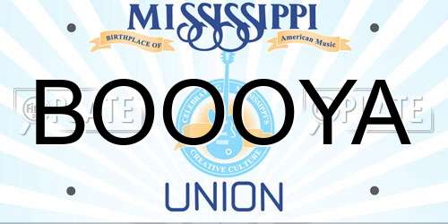 BOOOYA Mississippi License Plate