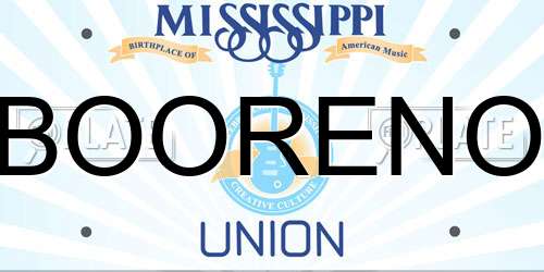 BOORENO Mississippi License Plate