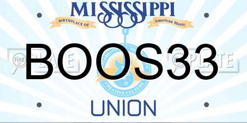 BOOS33 Mississippi License Plate