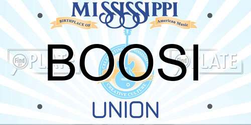 BOOSI Mississippi License Plate