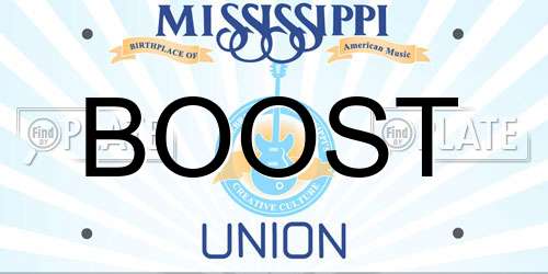 BOOST Mississippi License Plate