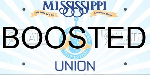 BOOSTED Mississippi License Plate