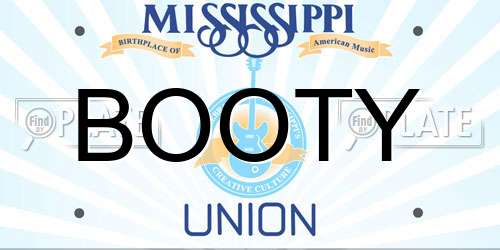 BOOTY Mississippi License Plate