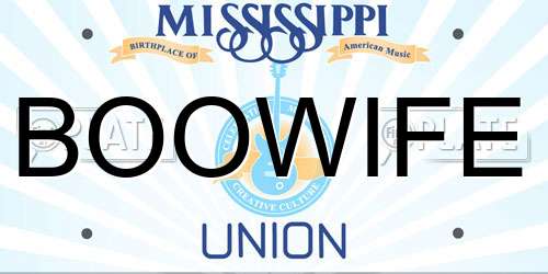 BOOWIFE Mississippi License Plate