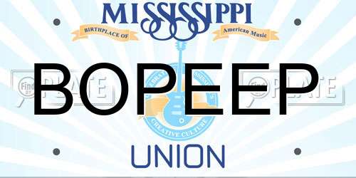 BOPEEP Mississippi License Plate