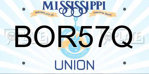 BOR57Q Mississippi License Plate