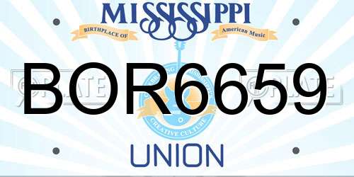 BOR6659 Mississippi License Plate