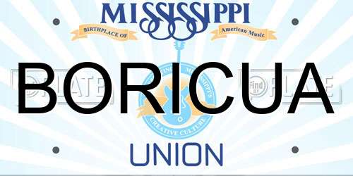 BORICUA Mississippi License Plate