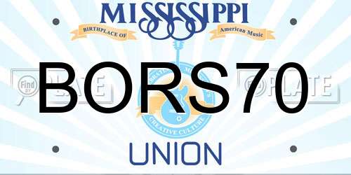 BORS70 Mississippi License Plate