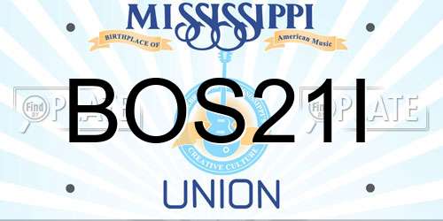 BOS21I Mississippi License Plate