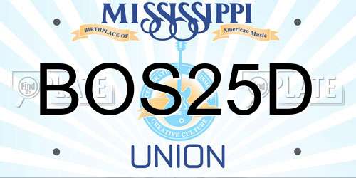 BOS25D Mississippi License Plate