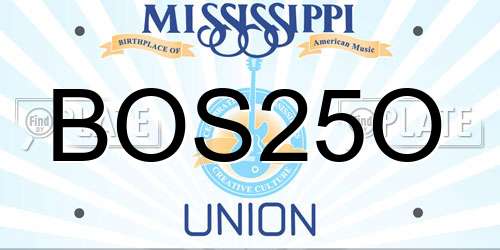 BOS25O Mississippi License Plate