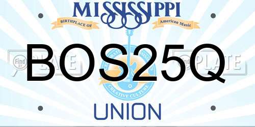BOS25Q Mississippi License Plate
