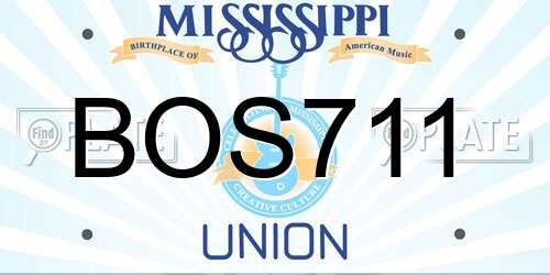 BOS711 Mississippi License Plate