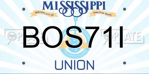 BOS71I Mississippi License Plate