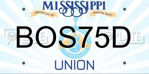 BOS75D Mississippi License Plate