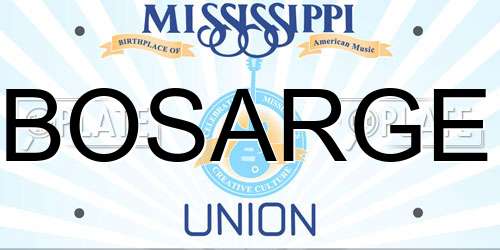 BOSARGE Mississippi License Plate
