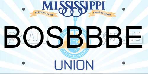BOSBBBE Mississippi License Plate