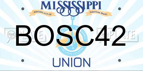 BOSC42 Mississippi License Plate
