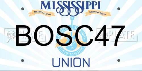 BOSC47 Mississippi License Plate