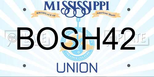 BOSH42 Mississippi License Plate