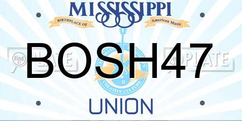 BOSH47 Mississippi License Plate