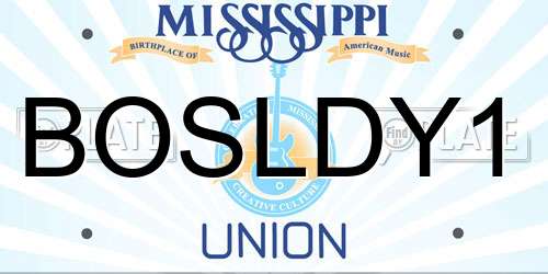 BOSLDY1 Mississippi License Plate