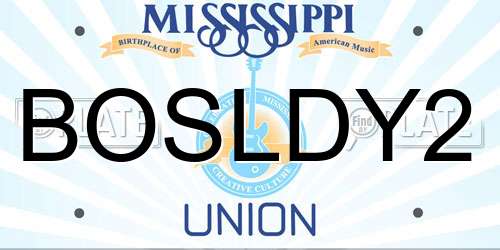 BOSLDY2 Mississippi License Plate