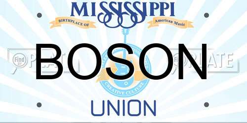 BOSON Mississippi License Plate